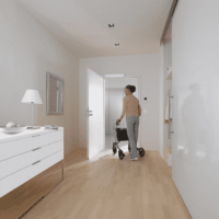 Automatischer Türöffner für Menschen mit Rollatoren