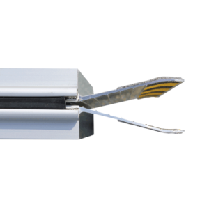 Rollstuhlrampe / Kofferrampe leicht Detail Auflage unten geklappt