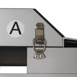 Rollstuhlrampe / Flächenrampe 2-teilig Detail Transportsicherung