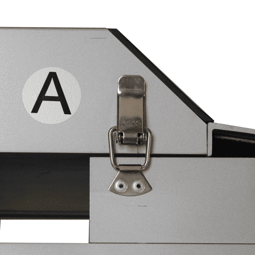 Rollstuhlrampe / Flächenrampe 2-teilig Detail Transportsicherung