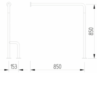 Boden- Wand- Stützgriff Edelstahl – Bild 2