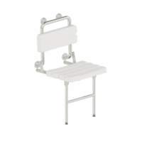 Duschsitz mit Rückenlehne Edelstahl für Wandmontage bis 200 kg – Bild 1