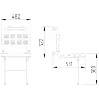 Duschsitz mit Rückenlehne Edelstahl für Wandmontage bis 200 kg – Bild 2