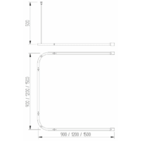 Duschvorhang-Stange Edelstahl U-Form – Bild 2