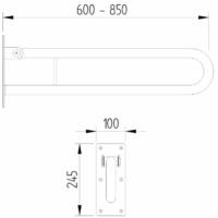 Stütz- Klappgriff Edelstahl – Bild 2