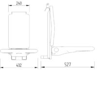 Design Duschsitz mit Rücken - Lehne zum Einhängen in Edelstahl-Dusch-Handlauf – Bild 2